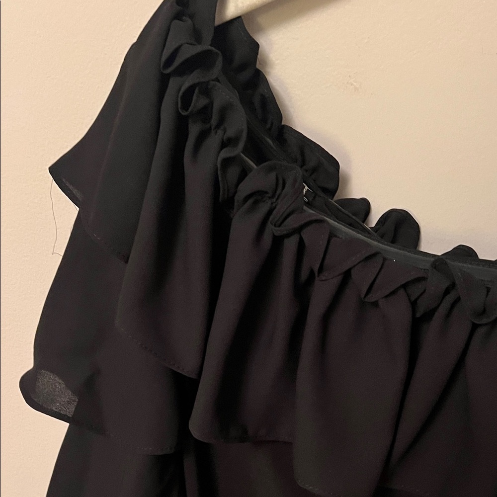 Joseph Ribkoff Black Ruffled Blouse - Picture 4 of 4